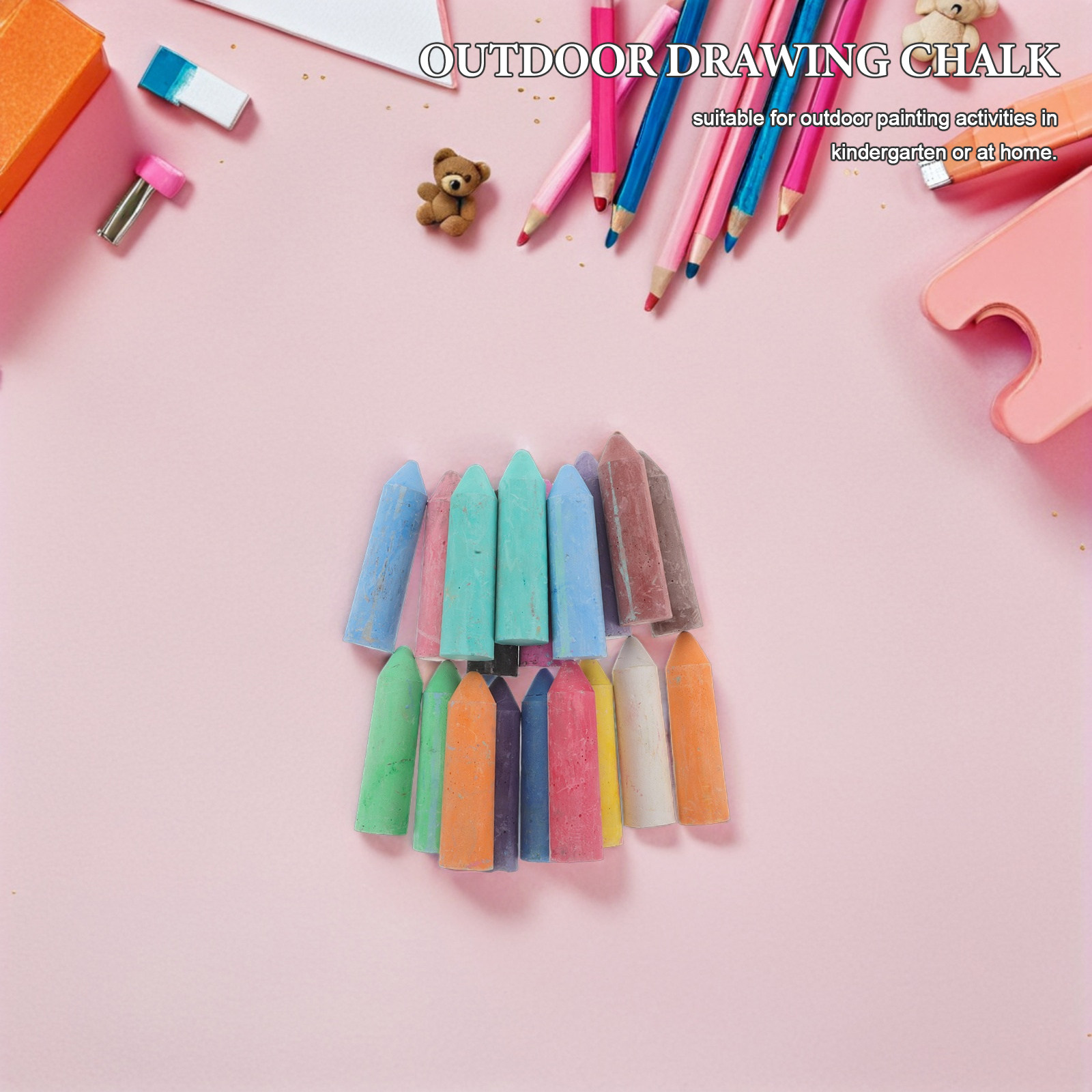 Chalk Outdoor Jumbo - 20 шт. гигантского моющегося мела для