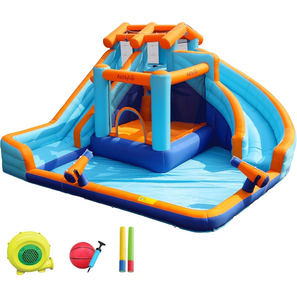 Kids Outdoor Playhouse - Большой надувной батут-горка с бассейном и