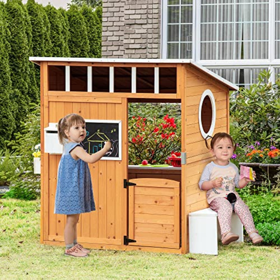 Детский деревянный игровой дом – обзор и цена Kids Outdoor Playhouse