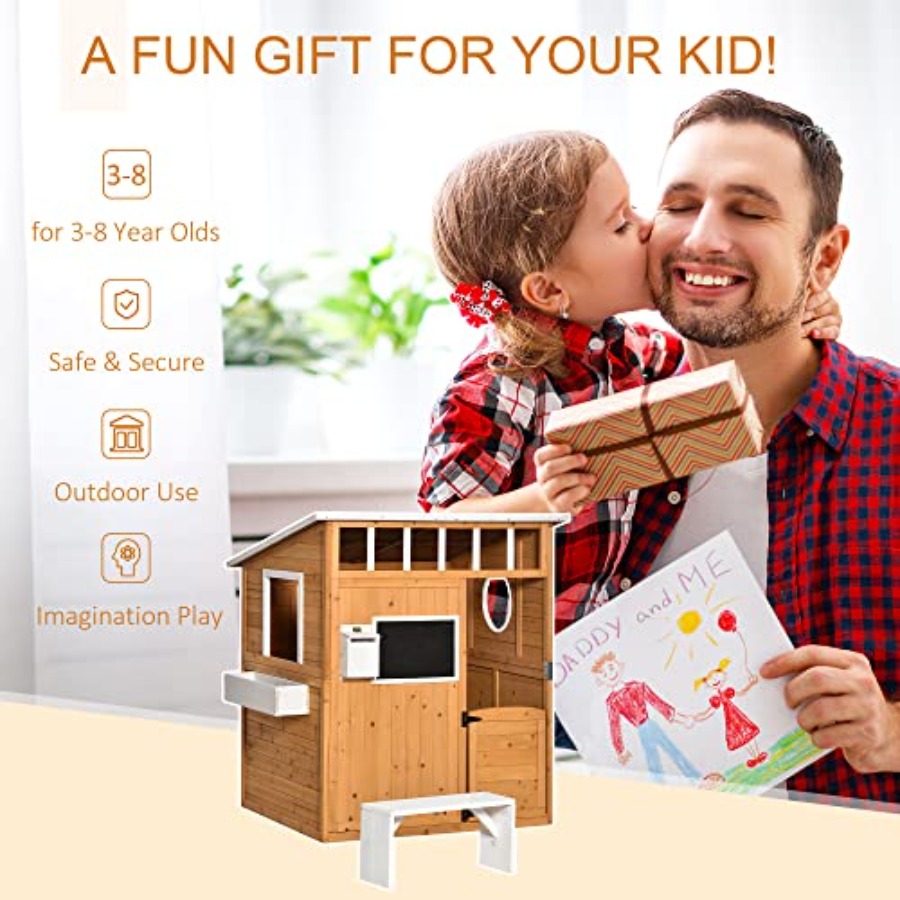 Детский деревянный игровой дом – обзор и цена Kids Outdoor Playhouse