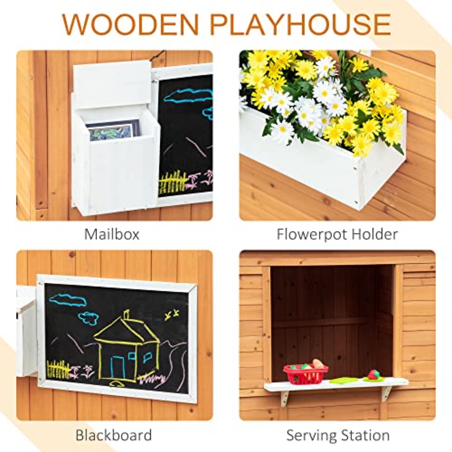 Детский деревянный игровой дом – обзор и цена Kids Outdoor Playhouse