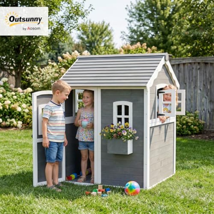 Детский деревянный игровой дом – обзор и цена Kids Outdoor Playhouse