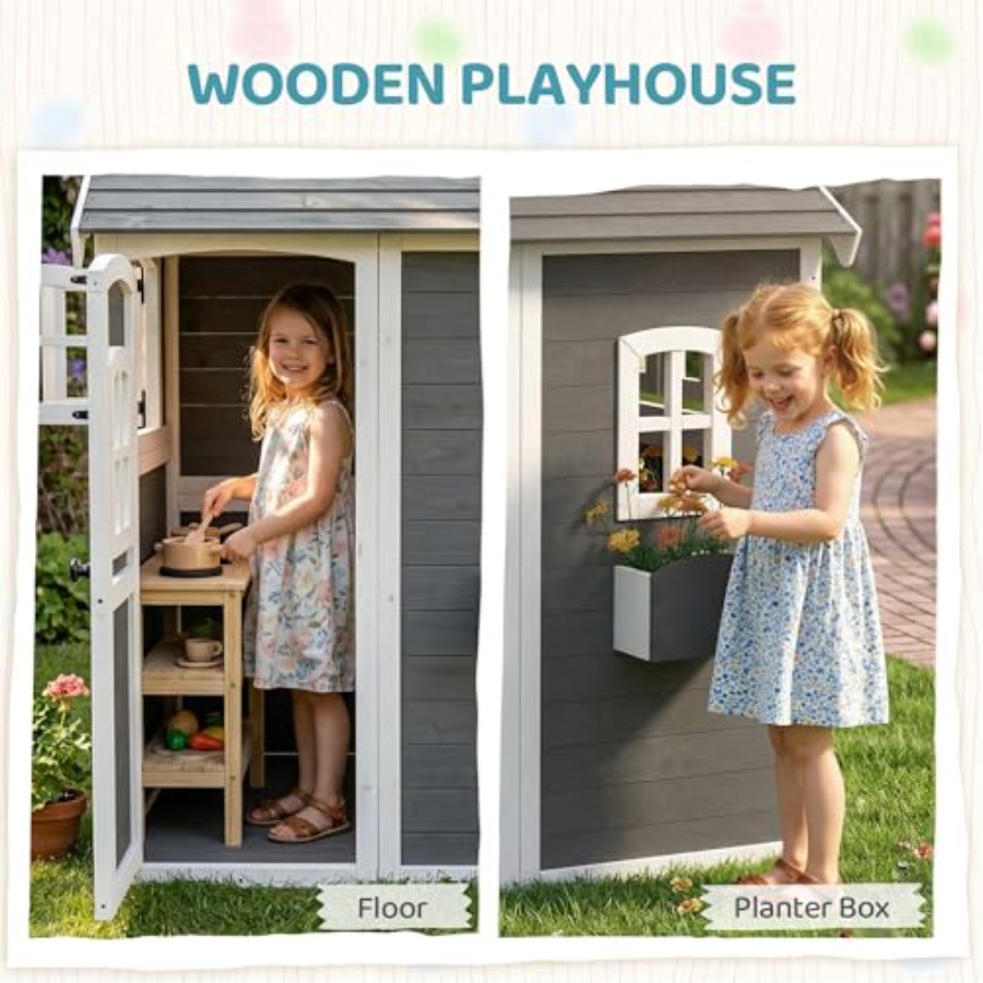 Детский деревянный игровой дом – обзор и цена Kids Outdoor Playhouse