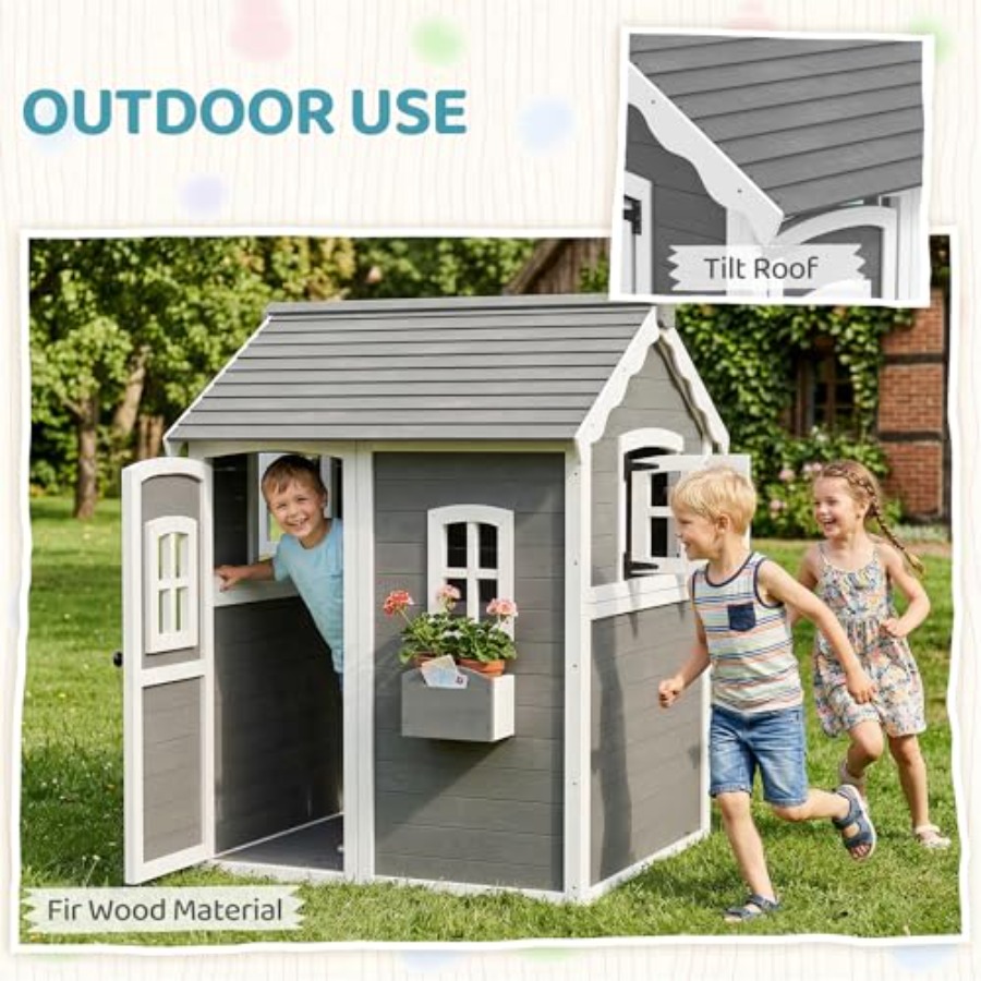 Детский деревянный игровой дом – обзор и цена Kids Outdoor Playhouse