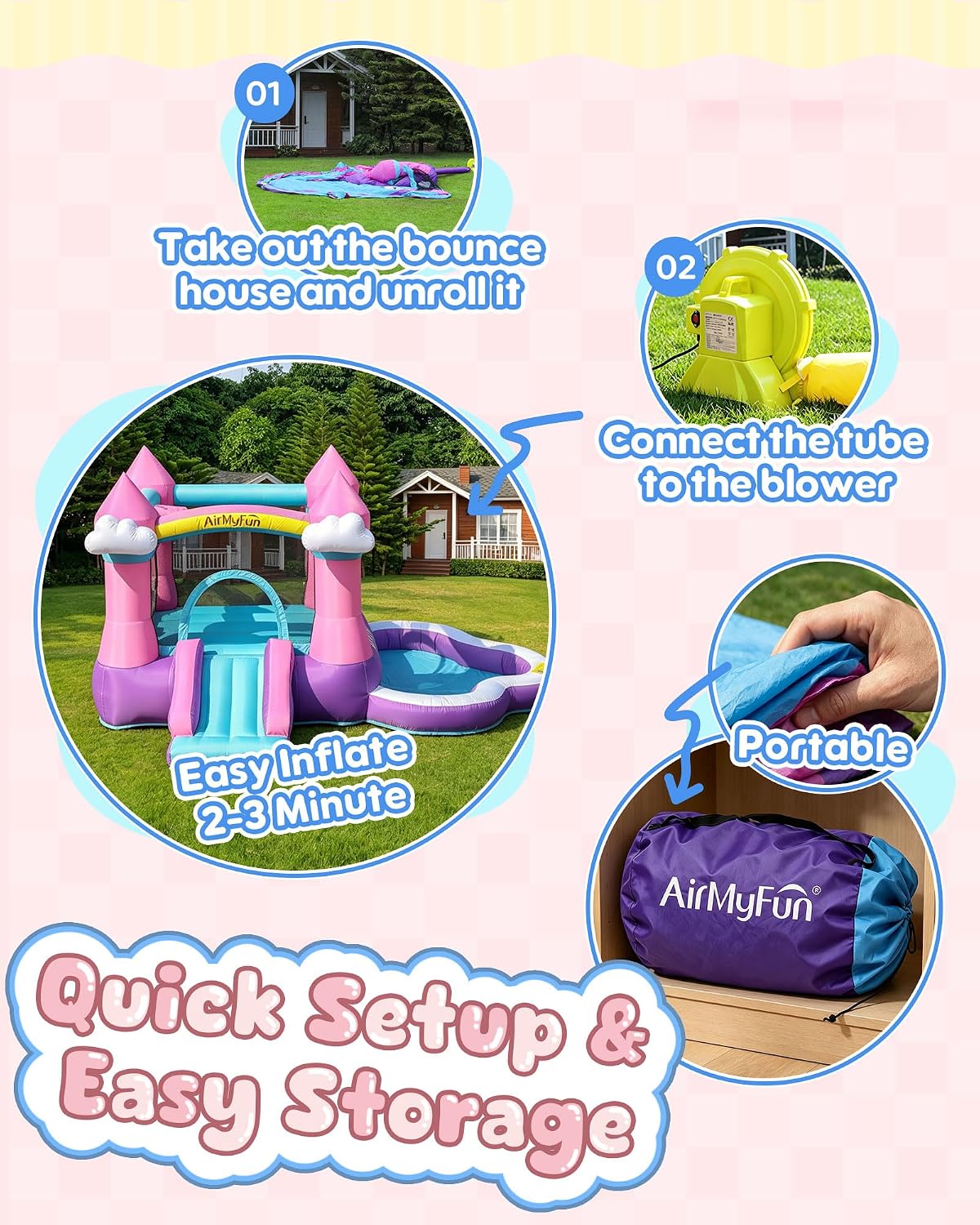 Розовый надувной батут для дет – обзор и цена Kids Outdoor Water
