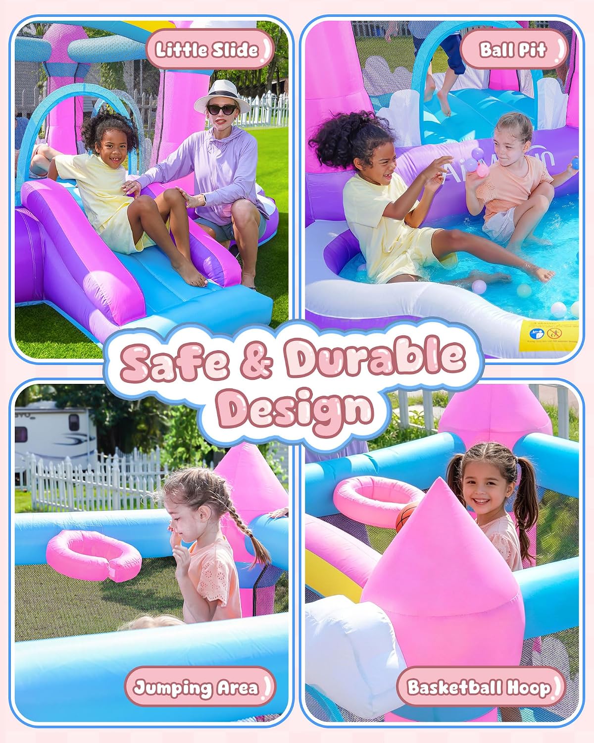 Розовый надувной батут для дет – обзор и цена Kids Outdoor Water
