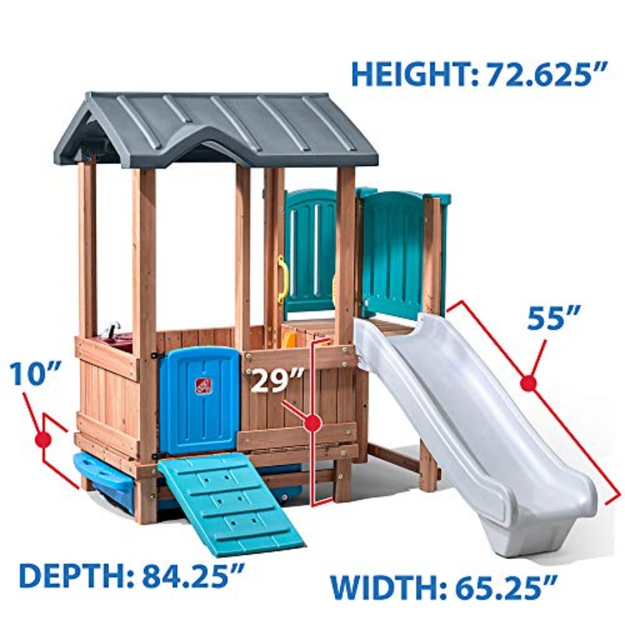 Игровой домик и горка Woodland – обзор и цена Kids Outdoor Playhouse