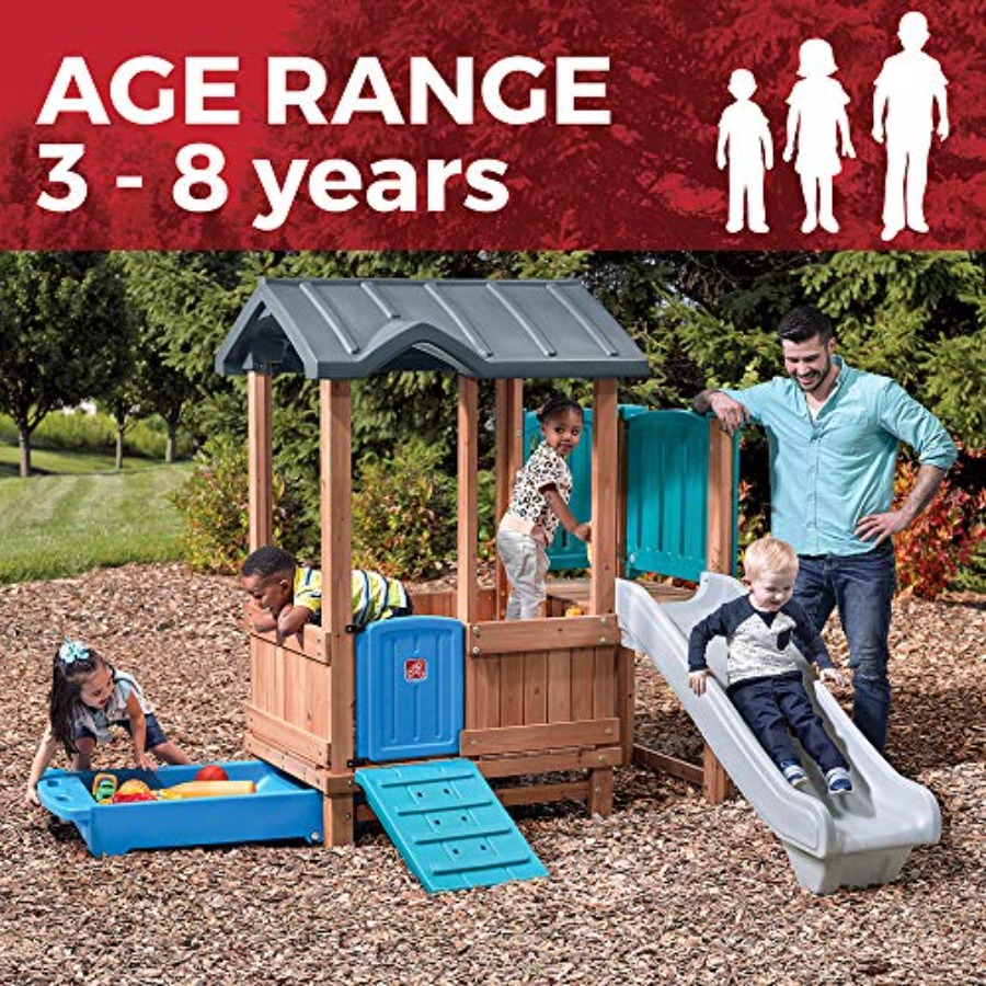 Игровой домик и горка Woodland – обзор и цена Kids Outdoor Playhouse