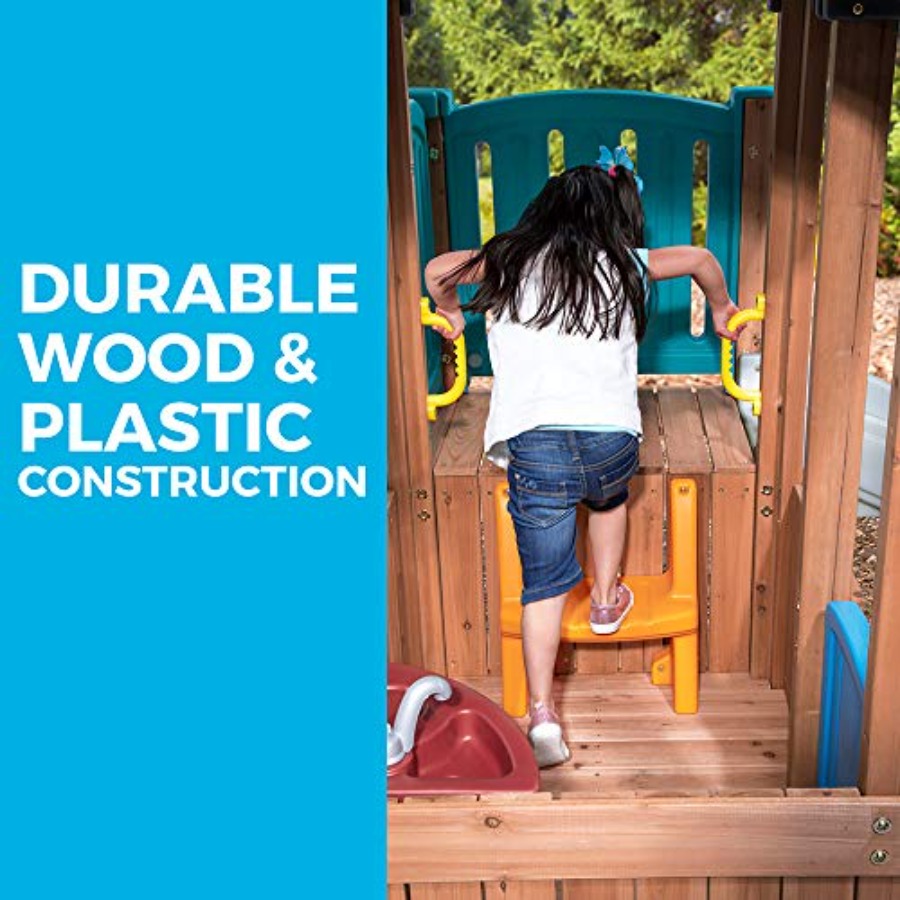 Игровой домик и горка Woodland – обзор и цена Kids Outdoor Playhouse