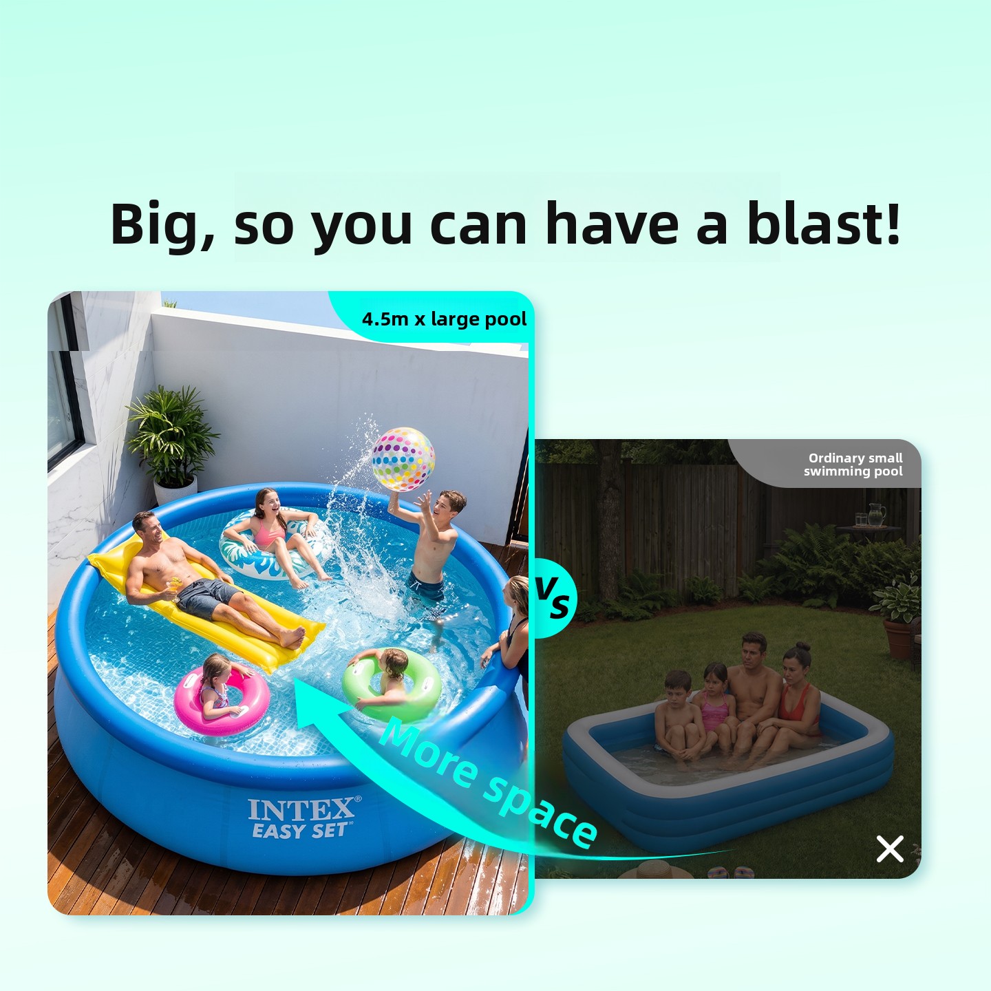 Большой надувной семейный басс – обзор и цена Kids Outdoor Water